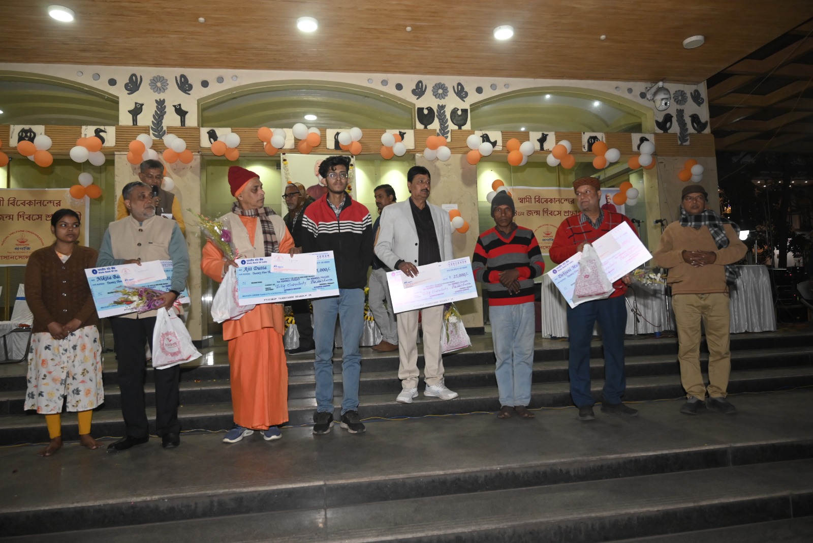 Volunteers at a charity drive