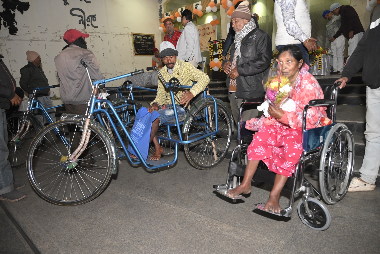 Volunteers at a charity drive