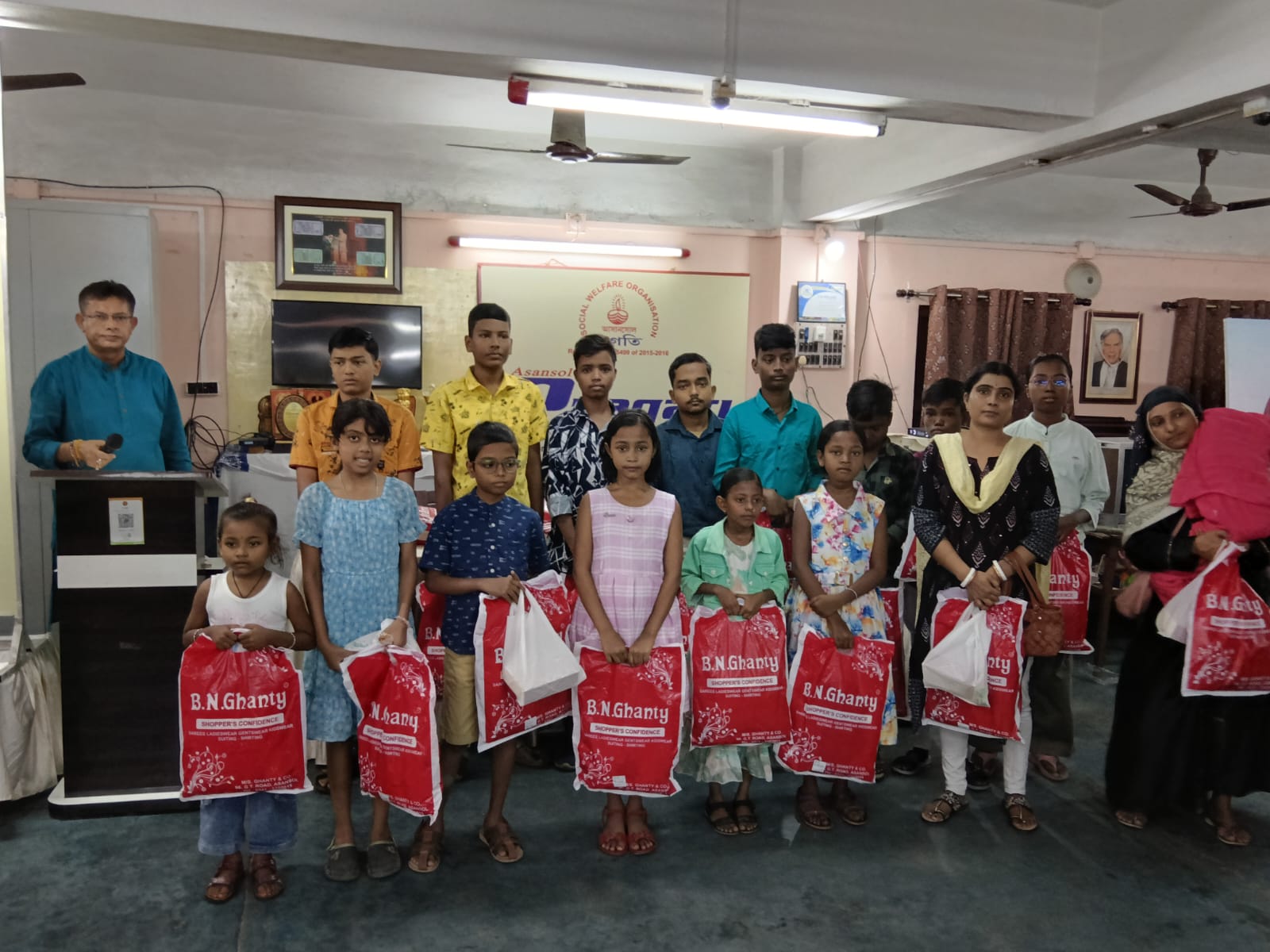 Volunteers at a charity drive