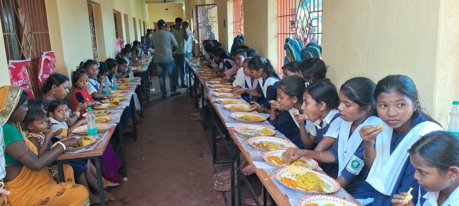 Volunteers at a charity drive