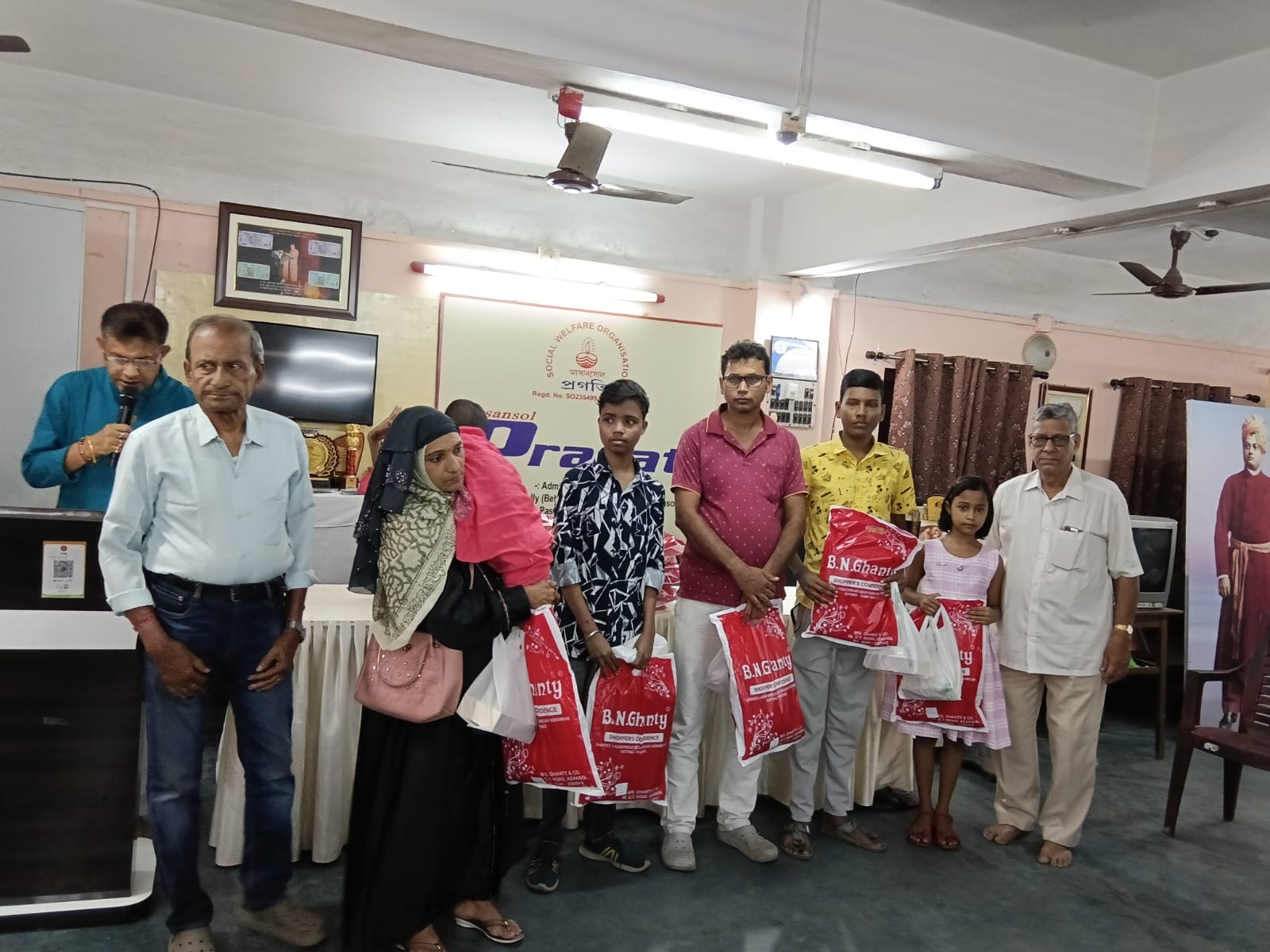 Volunteers at a charity drive