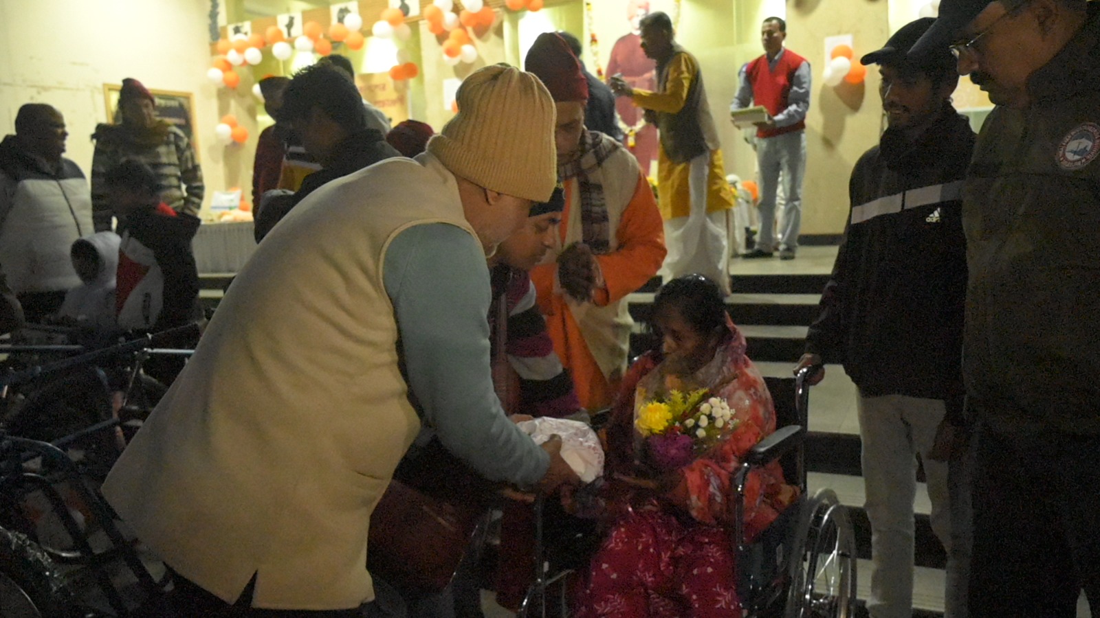 Volunteers at a charity drive