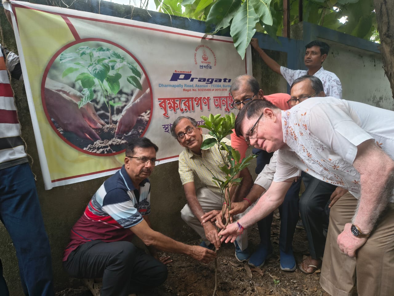 Volunteers at a charity drive