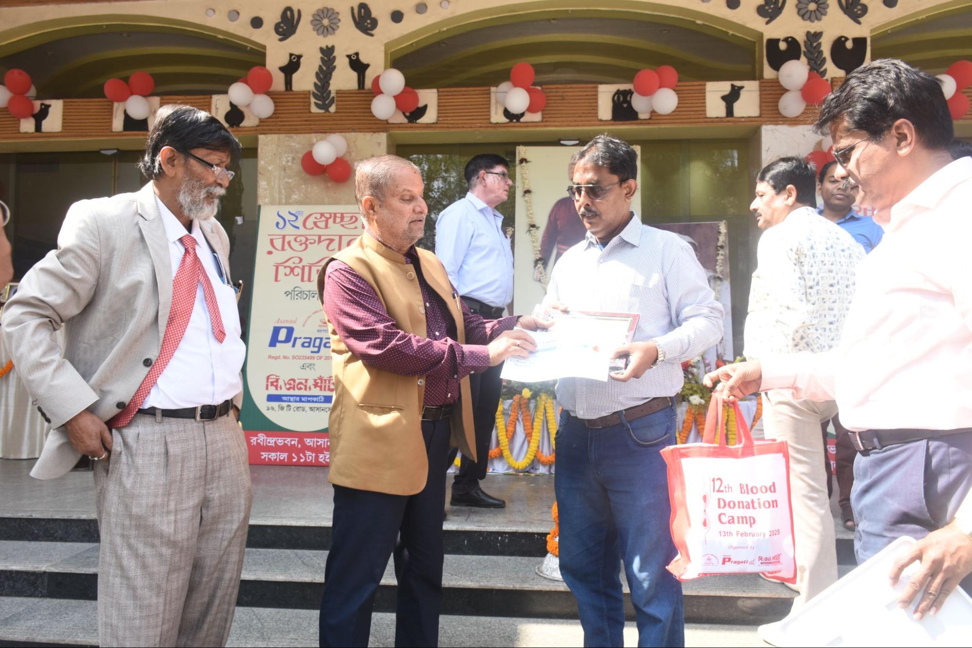 Volunteers at a charity drive
