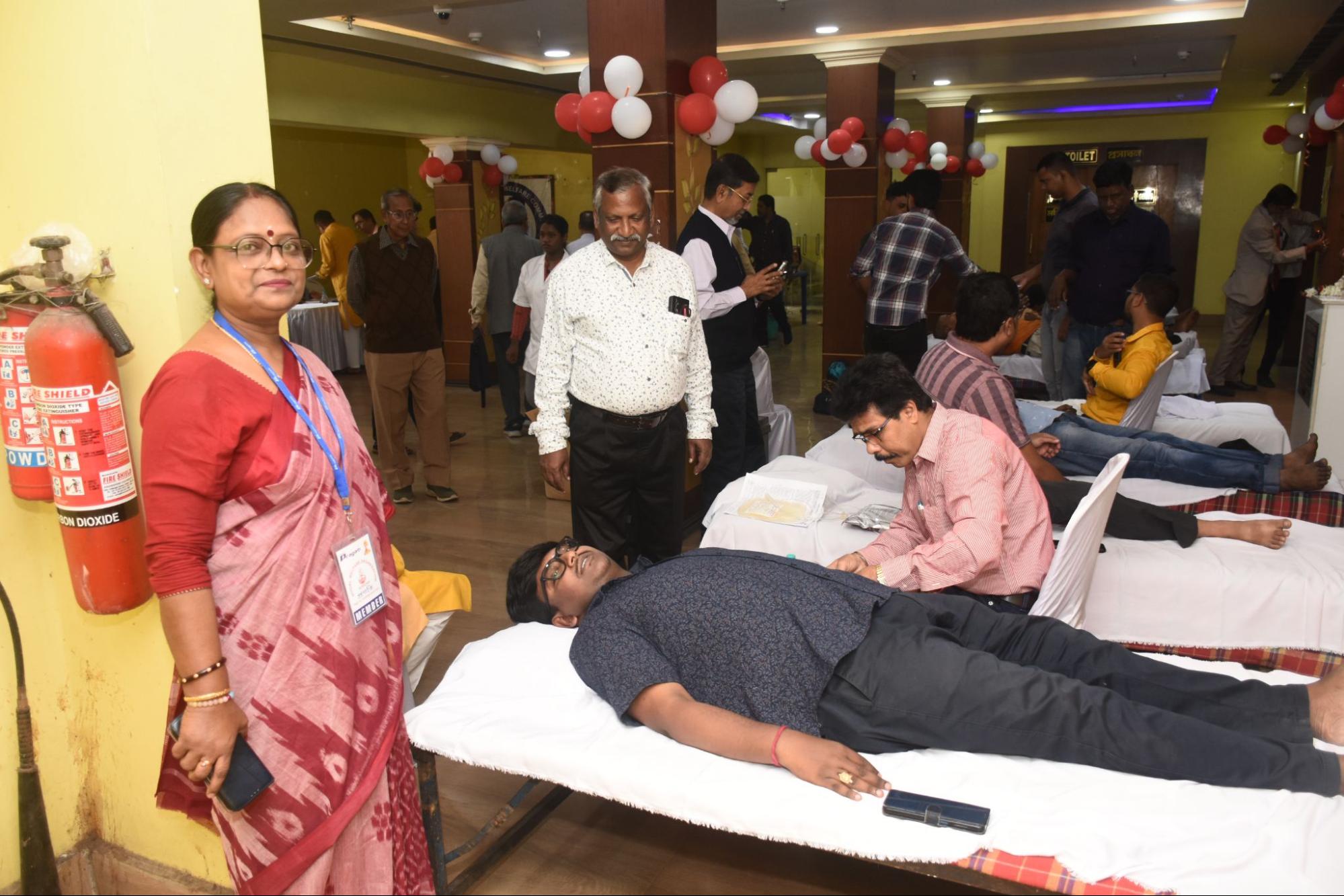 Volunteers at a charity drive