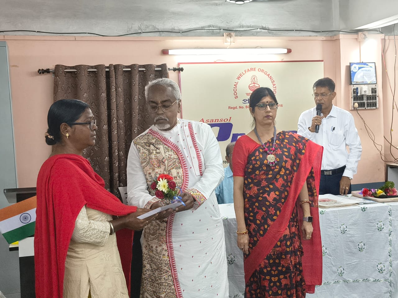 Volunteers at a charity drive