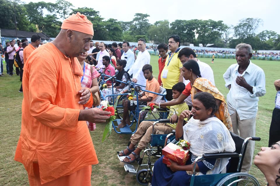 Volunteers at a charity drive