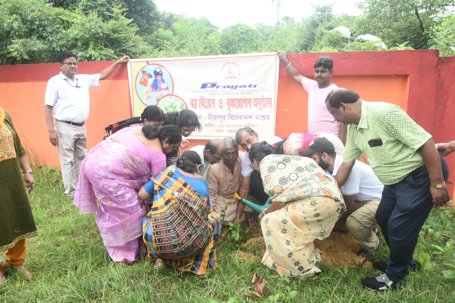 Volunteers at a charity drive