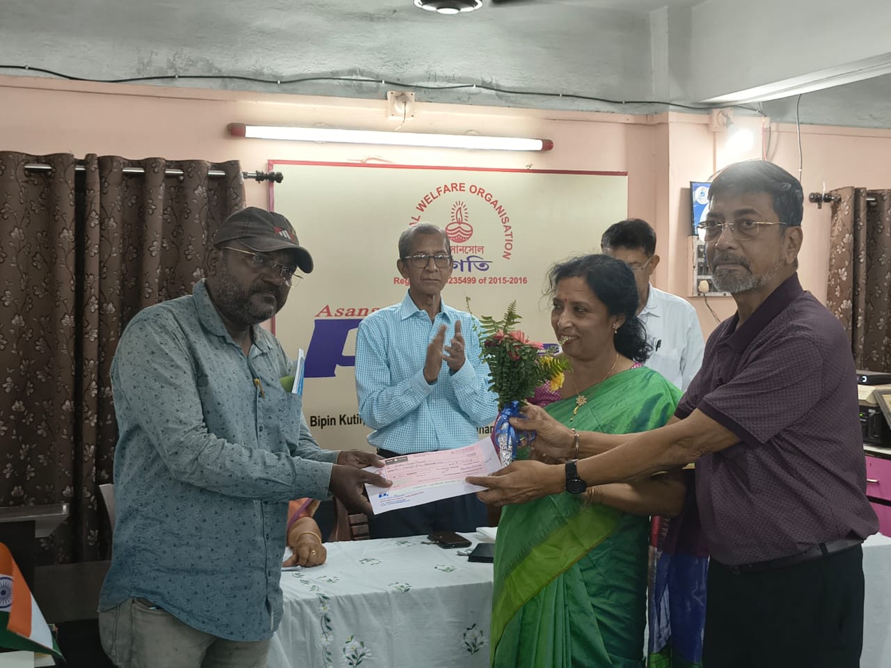 Volunteers at a charity drive